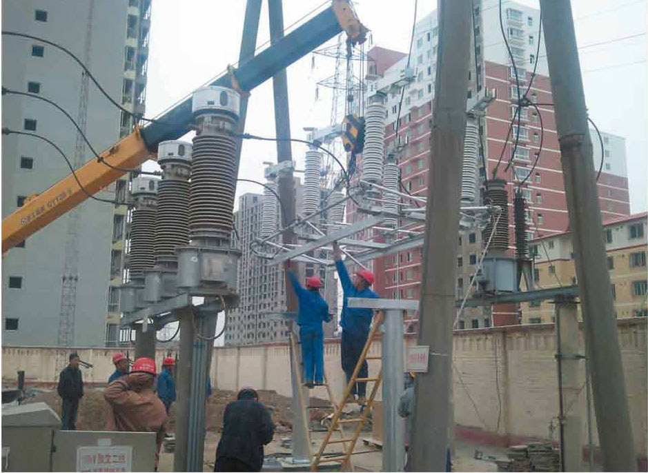 廊坊供电公司永清110KV变电站对隔离开关安装工作